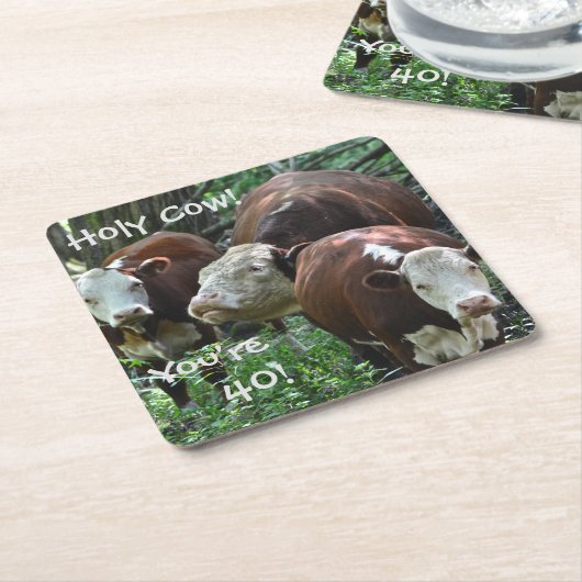 うわーあなたは40の誕生会のコースター スクエアペーパーコースター (アングル)