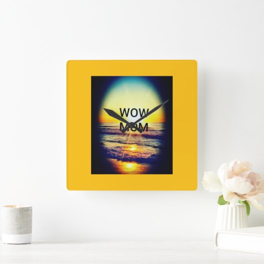 うわーお母さん壁時計 スクエア壁時計 (ホーム)