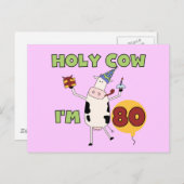 うわーお！80歳の誕生日Tシャツとプレゼント ポストカード (正面/裏面)