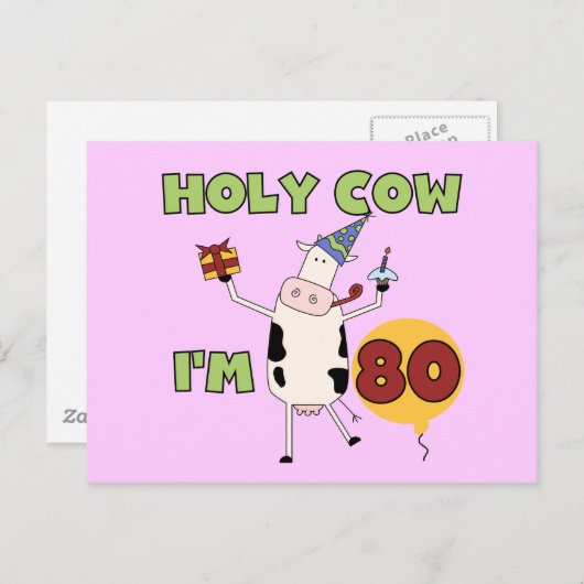 うわーお！80歳の誕生日Tシャツとプレゼント ポストカード (正面/裏面)