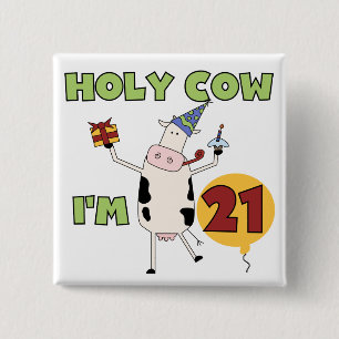 うわー私は21個の誕生日のTシャツおよびギフトです 缶バッジ