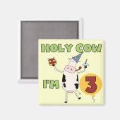 うわー私は3個の誕生日のTシャツおよびギフトです マグネット (正面/裏面)