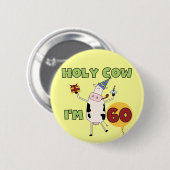 うわー私は60個の誕生日のTシャツおよびギフトです 缶バッジ (正面&裏面)