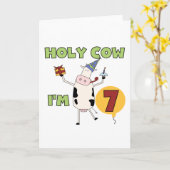 うわー私は7個の誕生日のTシャツおよびギフトです カード (黄色い花)