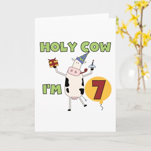 うわー私は7個の誕生日のTシャツおよびギフトです カード (黄色い花)