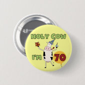 うわー私は70個の誕生日のTシャツおよびギフトです 缶バッジ (正面&裏面)