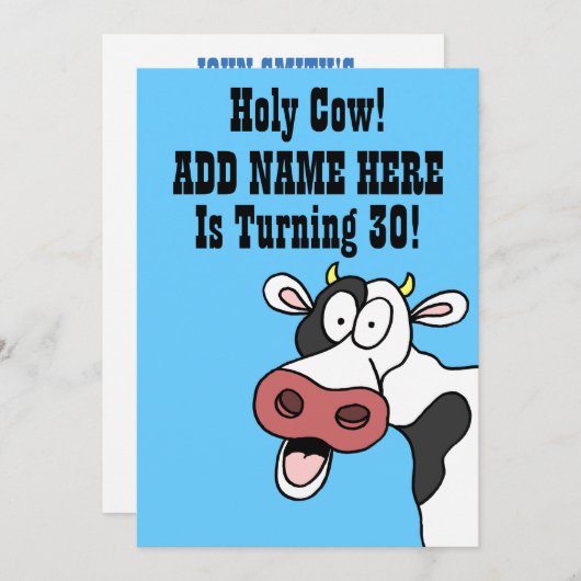 うわー第30誕生日のおもしろいな漫画の招待 招待状 (正面/裏面)