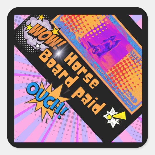 うわー馬ボード支払馬ドル スクエアシール (正面)