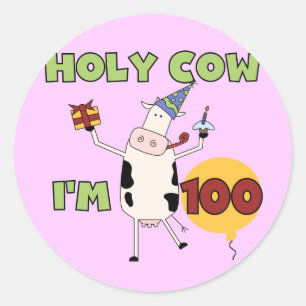うわー100th誕生日のTシャツおよびギフト ラウンドシール