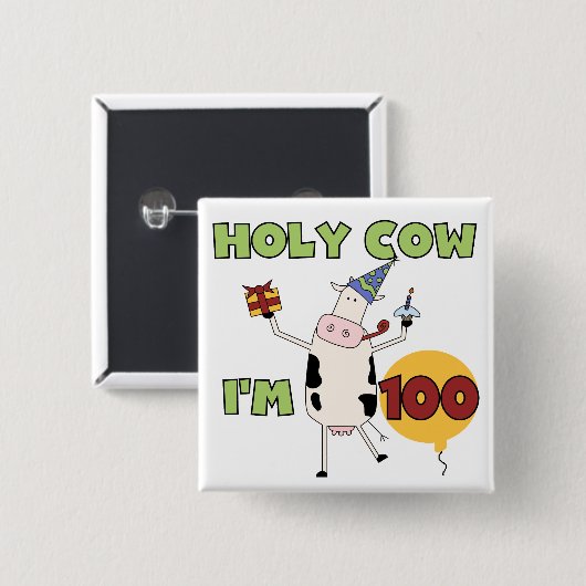 うわー100th誕生日のTシャツおよびギフト 缶バッジ (正面&裏面)