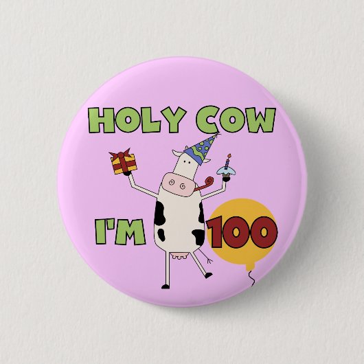 うわー100th誕生日のTシャツおよびギフト 缶バッジ (正面)