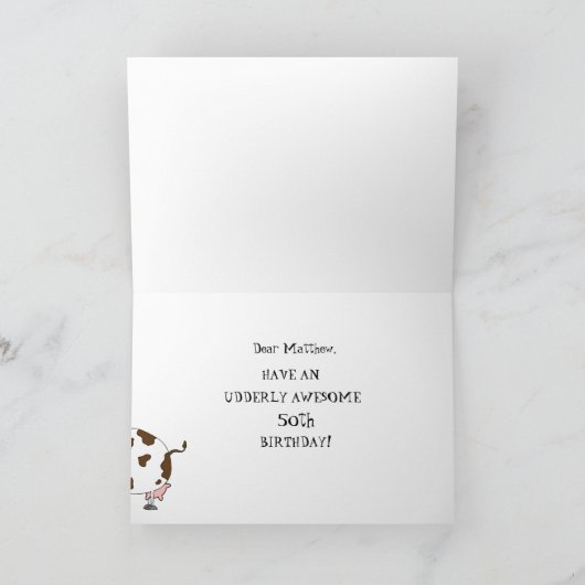 うわー! パーティーの帽子「年齢」のおもしろいな誕生日 カード (内部)