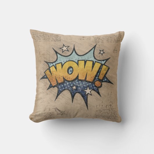 うわー!ヴィンテージ漫画ブックスチームパンクポップ・アートのアート クッション (正面)