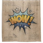 うわー！ヴィンテージ漫画ブックスチームパンクポップ・アートのアート シャワーカーテン (正面)