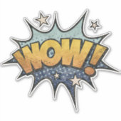 うわー!ヴィンテージ漫画ブックスチームパンクポップ・アートのアート シール (正面)