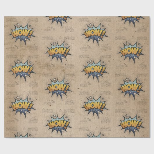 うわー!ヴィンテージ漫画ブックスチームパンクポップ・アートのアート ラッピングペーパー (フラット)