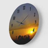 うわー！夕日 ラージ壁時計 (傾斜)
