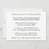 うわー! 新しい国の家の引っ越し祝いパーティーのパーティー 招待状 (裏面)