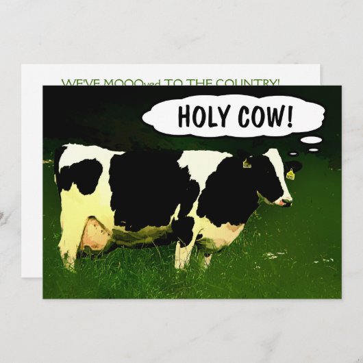 うわー! 新しい国の家の引っ越し祝いパーティーのパーティー 招待状 (正面/裏面)