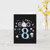 うわー 私は8歳 ゴースト エイト 歳 8歳の誕生日 子供 ハロウィン カード (黄色い花)