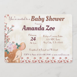 うわー!赤ちゃんお鹿のシャワー/お誕生日パーティーのご招待だわ! 招待状