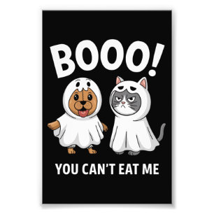 うわー 食べられないでしょ 犬と猫 ハロウィンのユーモア フォトプリント           