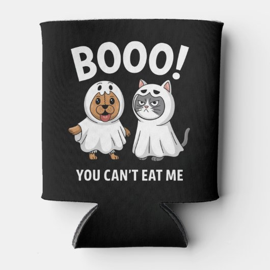 うわー 食べられないでしょ 犬と猫 ハロウィンのユーモア 缶クーラー (正面)