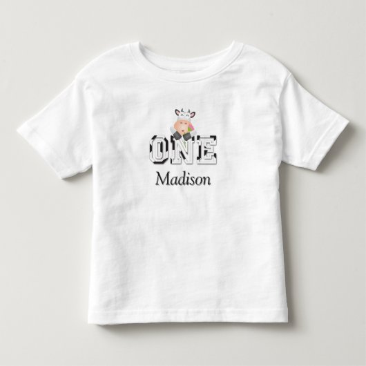 うわー 1歳の誕生日だ！ 赤ちゃんの最初の誕生日 トドラーTシャツ (正面)