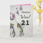 うわー!21歳のお誕生日おめでとう年賀状 カード (黄色い花)