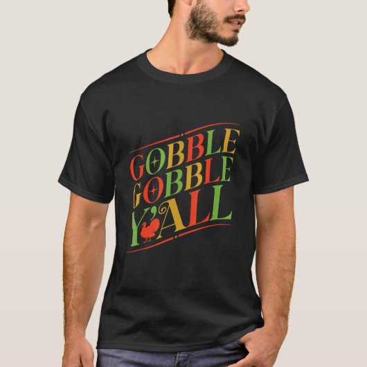 うわーGobble Gobble感謝の巡礼小男の子 Tシャツ (正面)
