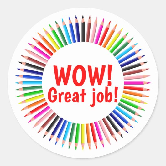 うわ素晴らしー業務カラフル先生勇気付けられる ラウンドシール (正面)