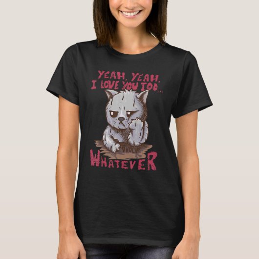 うんうん好きなんだけどどんな猫でも Tシャツ (正面)