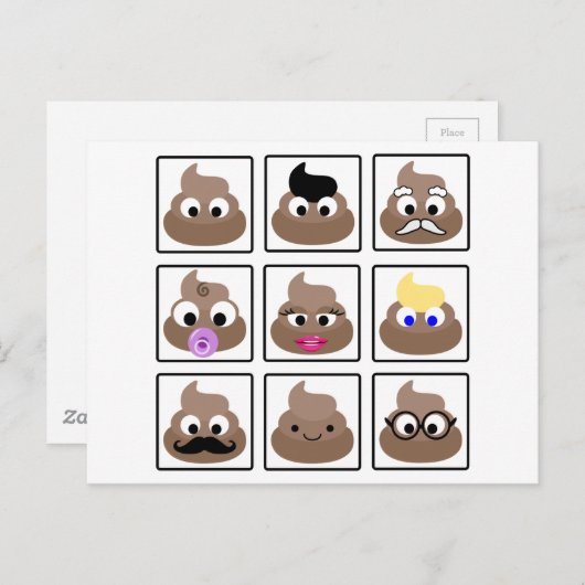 うんこだらけのフェイス ポストカード (正面/裏面)
