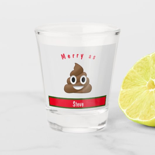 うんこみたいに楽しいホリデー名前付き ショットグラス (正面)