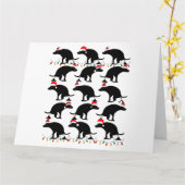 うんこを出すクリスマス犬 カード (黄色い花)