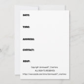 うんこパーティー 面白い かわいい 女の子 男の子 誕生日 招待状 (裏面)