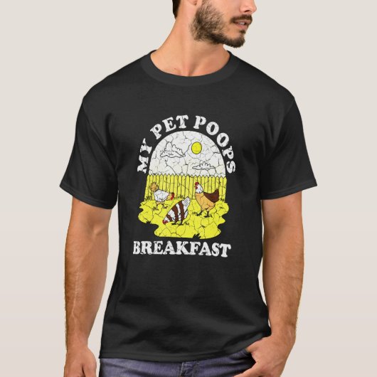 うんこ朝食ペットチキン Tシャツ (正面)