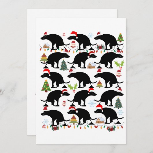 うんちおもしろいする犬のクリスマス シーズンカード (正面/裏面)