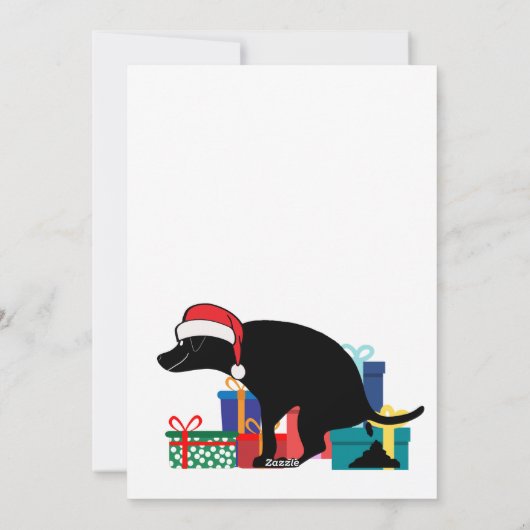 うんちおもしろいする犬のクリスマス シーズンカード (裏面)