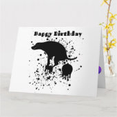 うんちおもしろい誕生日犬 カード (黄色い花)