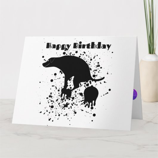 うんちおもしろい誕生日犬 カード (正面)