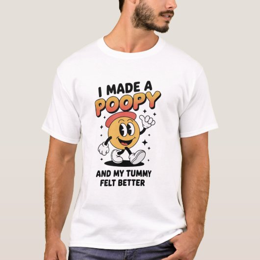 うんちが出てお腹がすっきりした大人ミーム Tシャツ (正面)