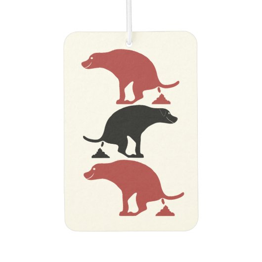 うんちする犬 カーエアーフレッシュナー (正面)