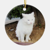 うんちをする猫 セラミックオーナメント (正面)