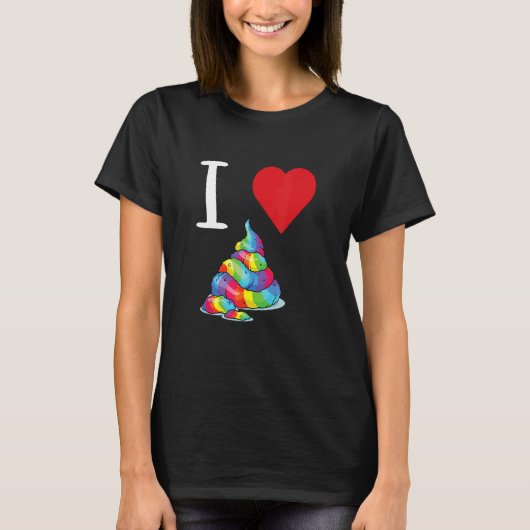 うんち大好きハートうんち気持ちうんちうんち便 Tシャツ (正面)