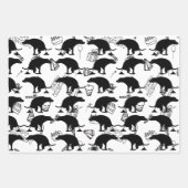 うんち犬の誕生日パーティーパターン ラッピングペーパーシート (正面3)