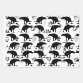 うんち犬の誕生日パーティーパターン ラッピングペーパーシート (正面2)