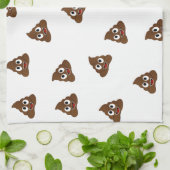 うんち絵文字の山の笑顔のウンチ キッチンタオル (折り畳み)