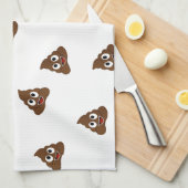 うんち絵文字の山の笑顔のウンチ キッチンタオル (四つ折り)