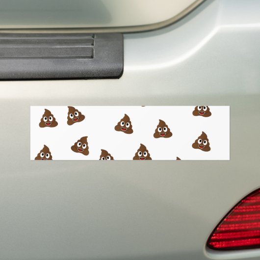 うんち絵文字の山の笑顔のウンチ バンパーステッカー (車上)